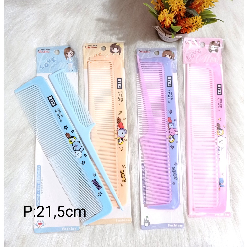 Sisir Sasak BTS | Dapat 2pcs Sisir Panjang | Sisir rambut