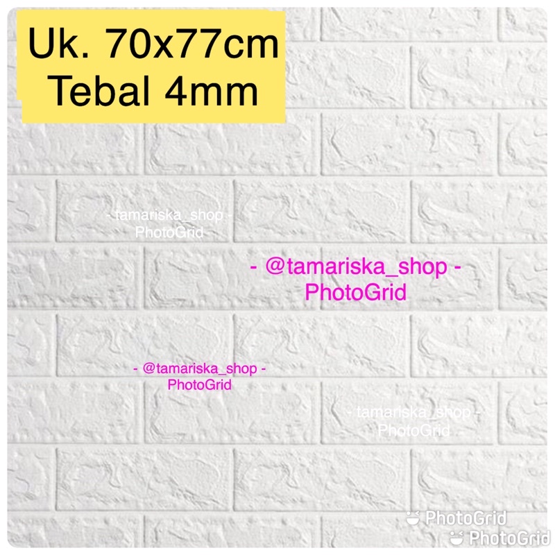COD FOAM WALLPAPER DINDING 3D / WALL FOAM / BRICK FOAM BATU BATA MURAH-Bata putih 4mm