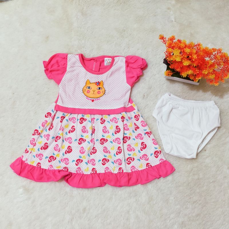 Dress Bayi Baru Lahir Rompi Bordir umur 1-12 bulan