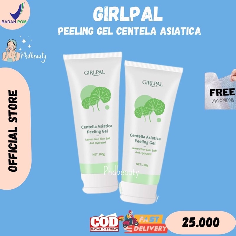 SIAP KIRIM‼️BPOM GIRLPAL Centella Asiatica Peeling Gel 100g Facial Glowing Blackhead Cleaner Body Exfoliating Mencerahkan Dan Mengangkat Sel Kulit Mati