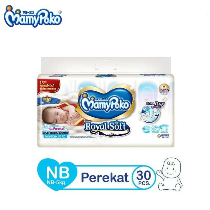 Mamypoko Royal Soft NB52,NB30, Dan NB62 Popok Bayi Tipe Perekat