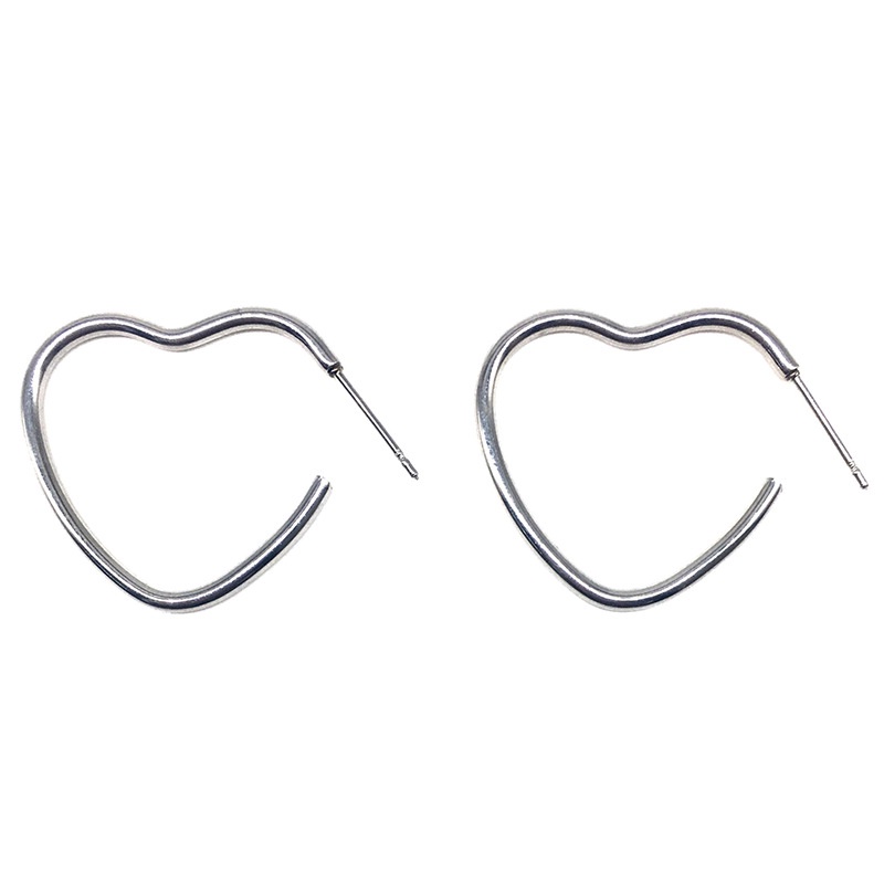 Magic789 Chic Fashion Big Heart Hoop Earrings for Women Korean Ear Jewelry