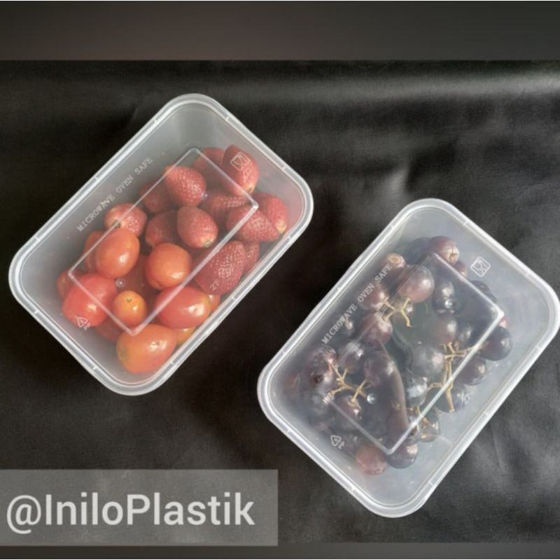 @25pcs Thinwall Plastik DM Rect 500 ml/Kotak Makan Plastik 500 Ml