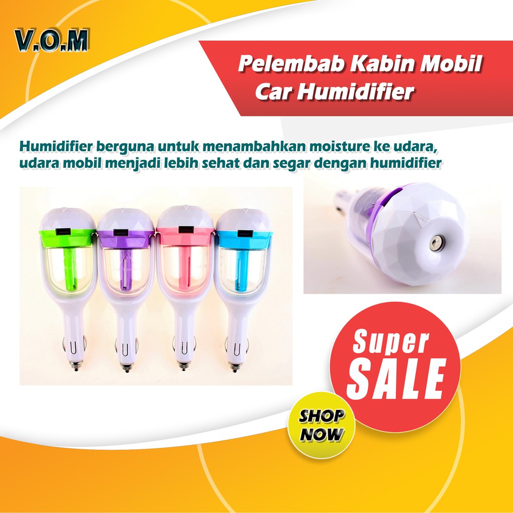 VOM Pelembab Kabin Mobil Car Humidifier Car Aroma Terapi Diffuser - 0160