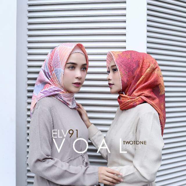 ELV VOAL TWOTONE No. 91 (1 Scarf dengan 2 design yang berbeda)