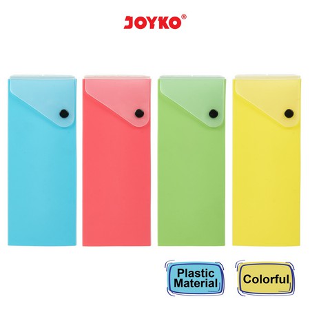 JOYKO PLASTIC PENCIL CASE / JOY-ART KOTAK PENSIL / TEMPAT PENSIL/ PLASTIK TEBAL POLOS BESAR / KECIL RED GREEN YELLOW BLUE - MERAH HIJAU KUNING BIRU