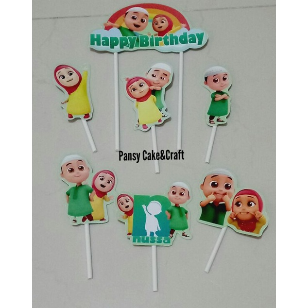 Cake topper / cupcake topper Nussa Rara + banner happy birthday