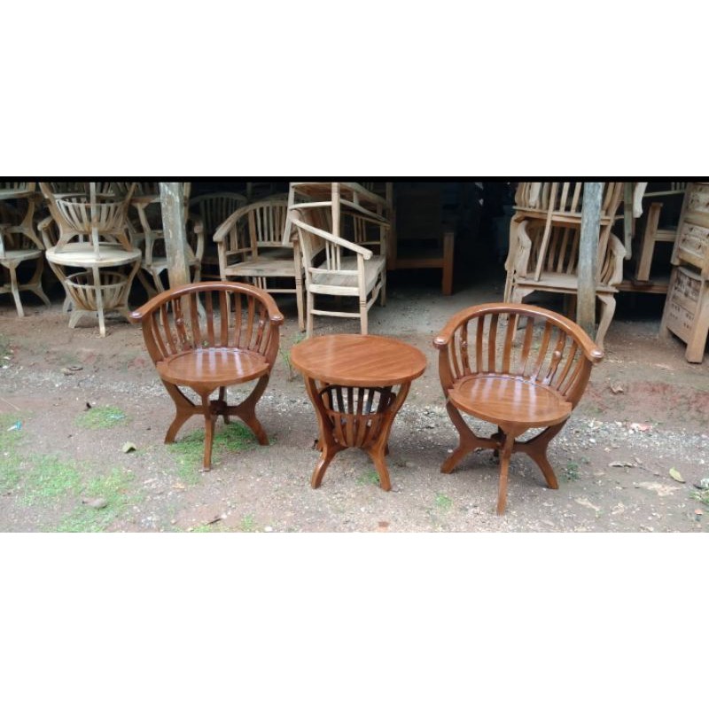 KURSI TERAS BETAWI SATU SET (2 Kursi + 1 Meja)