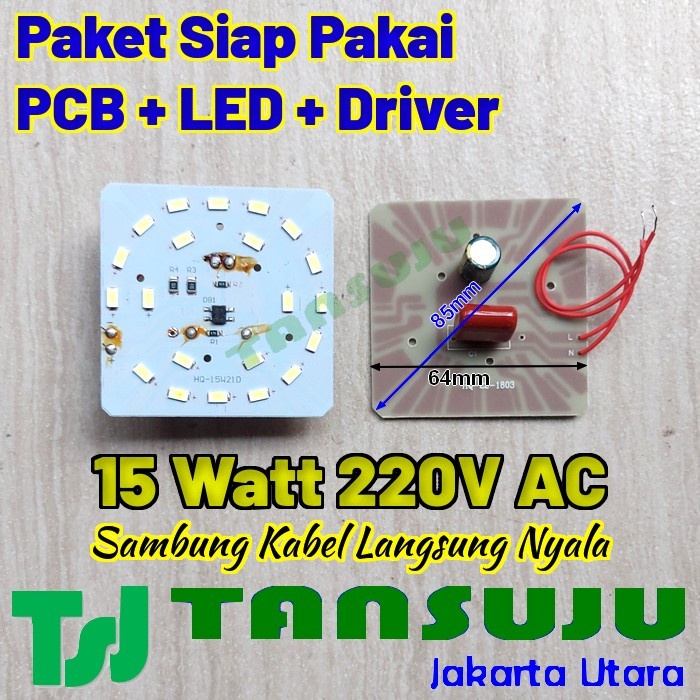 Lampu SMD Led Siap Pakai PCB + Led + Driver 15 Watt 220 Volt AC