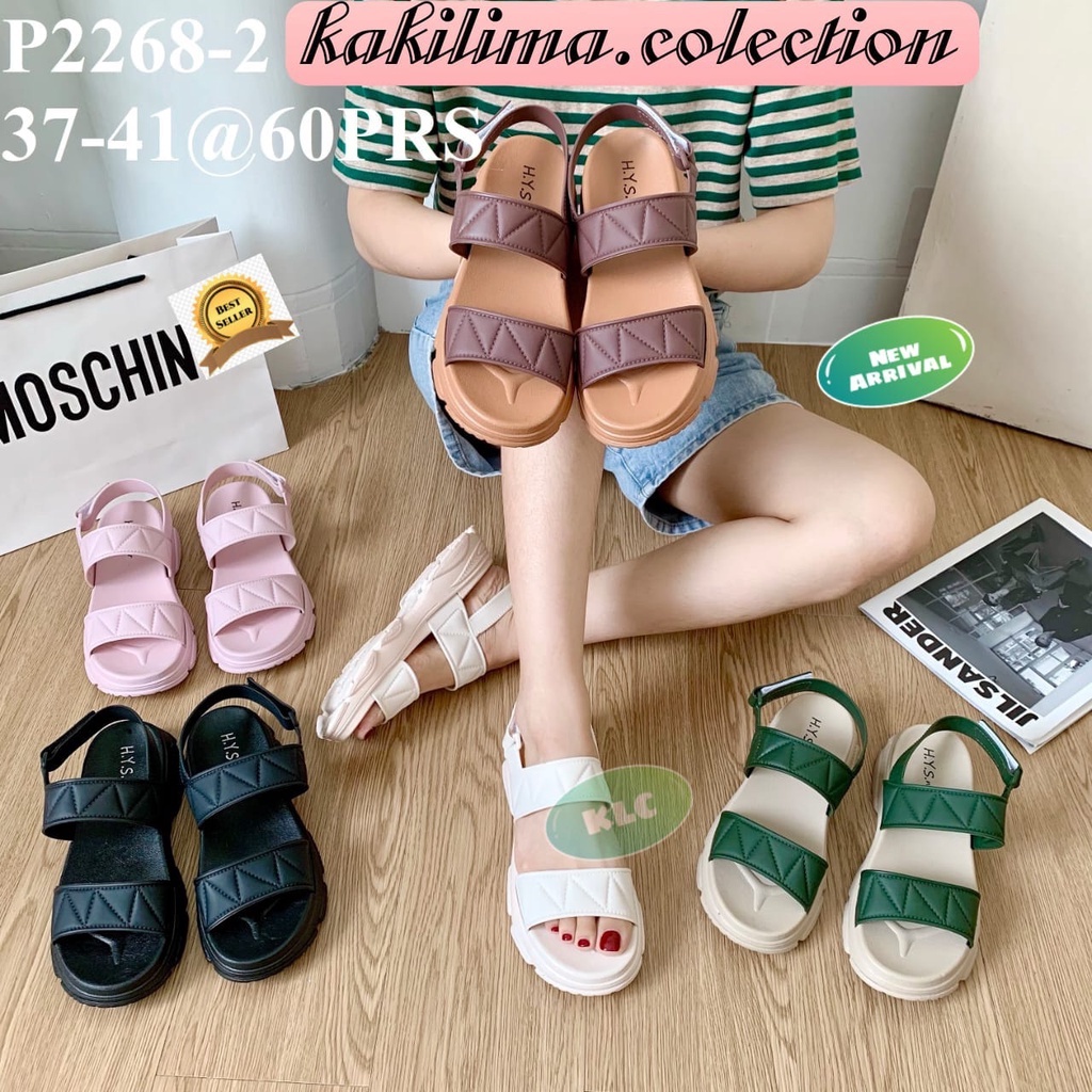 sandal wedges tali wanita sendal karet jelly perempuan hys P2268-2