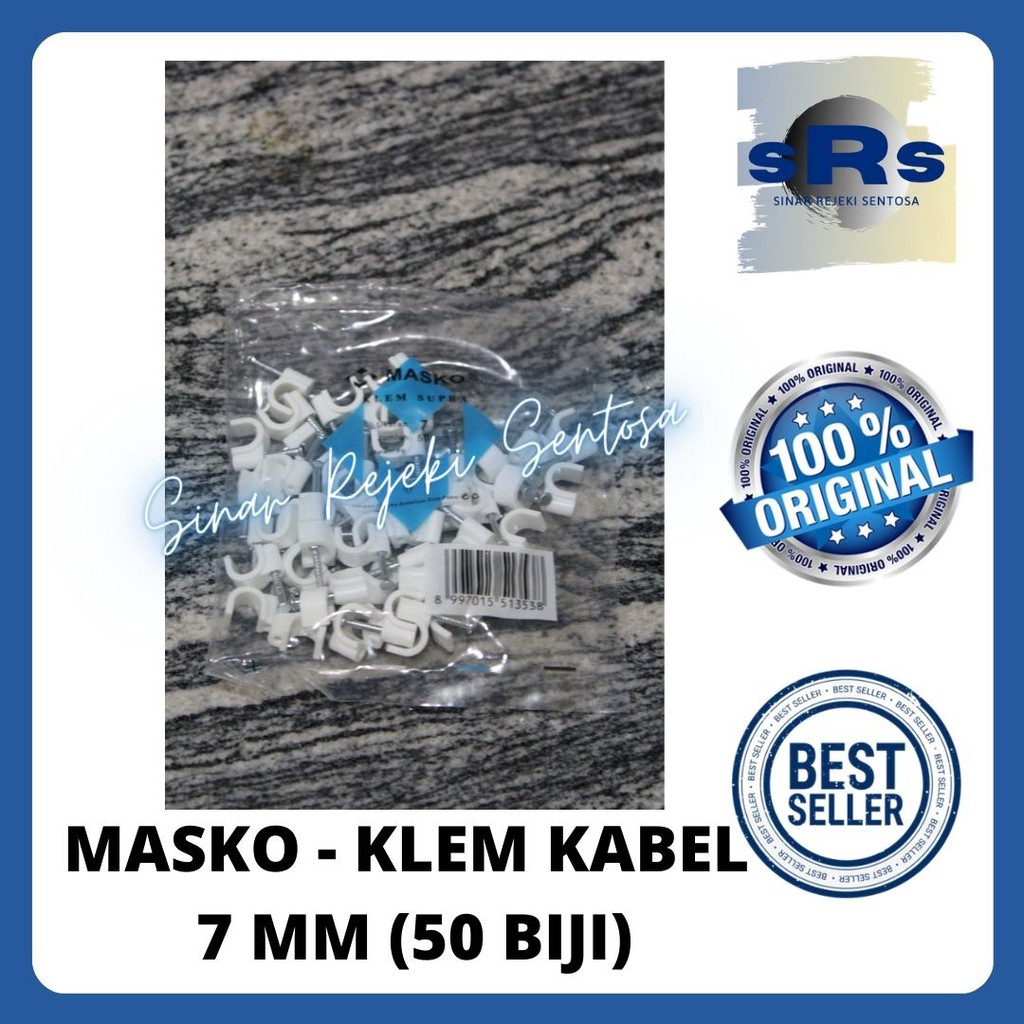 Masko Klem Kabel 7 Mm - 1 Pak Isi 50 Biji