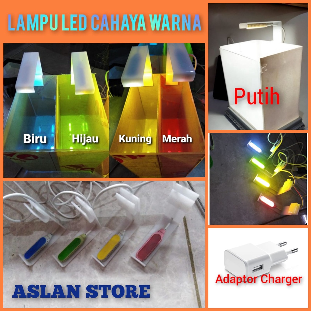 Lampu Cupang LED USB Warna Lampu hias LED Cahaya Warna untuk soliter / aquarium kecil dan aquascape mini