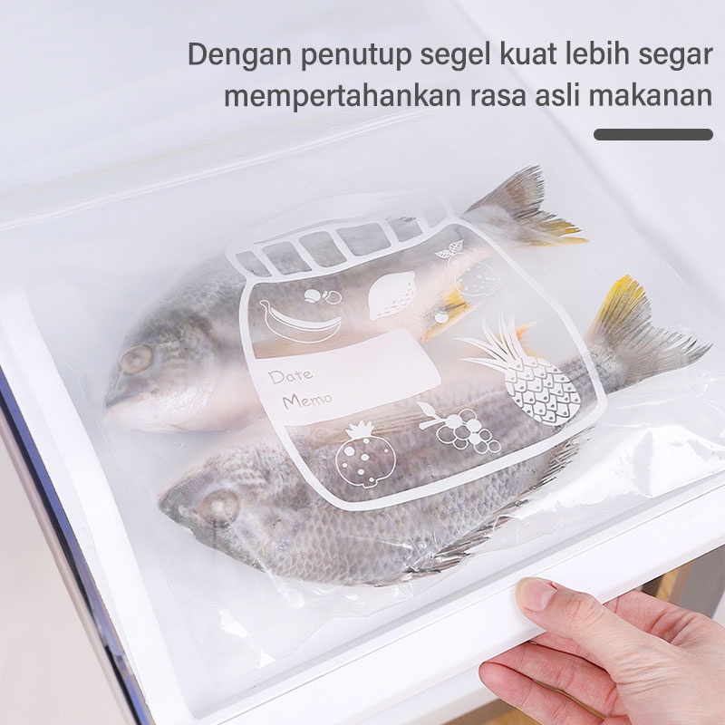 Letyeah &amp; Kaizenliving kantong penyimpan makanan kulkas / Kantong plastik ziplock makanan reusable