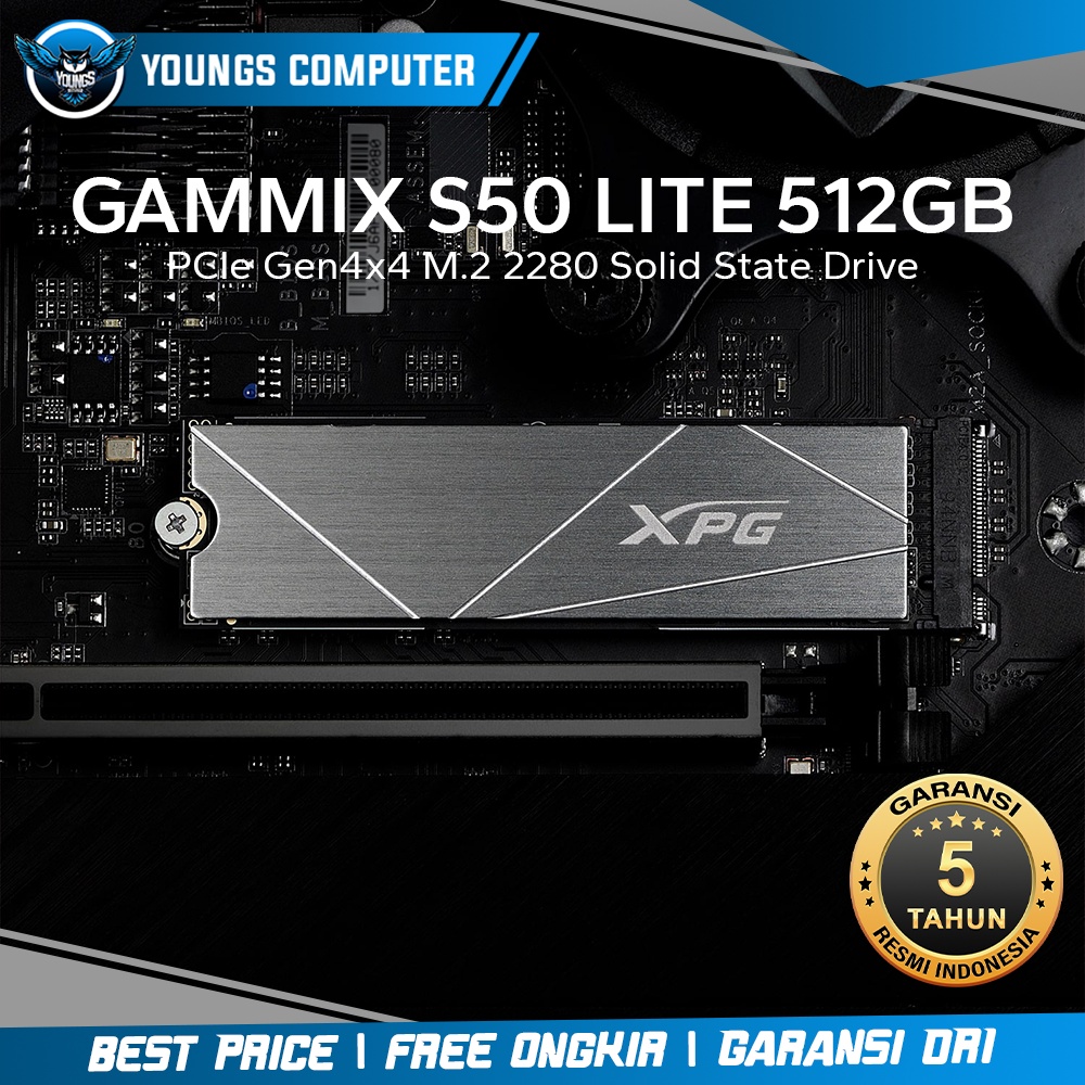 NVME ADATA XPG GAMMIX S50 LITE 512GB | PCIe 4.0 SSD Gen4x4 M.2 2280