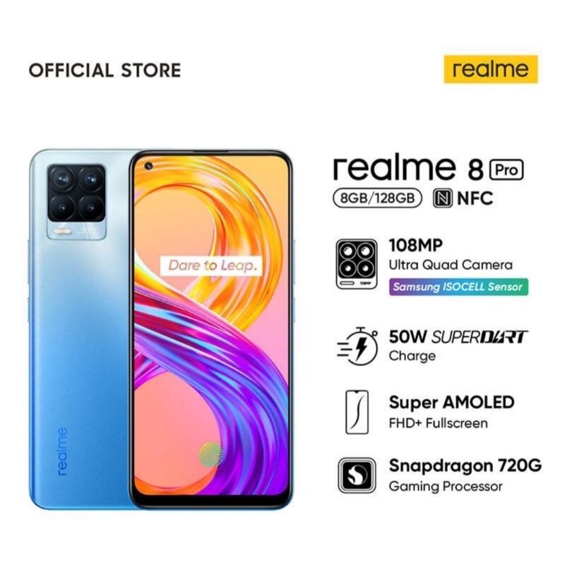 REALME 8PRO RAM 8/128 NFC  100% BARU DAN SEGEL