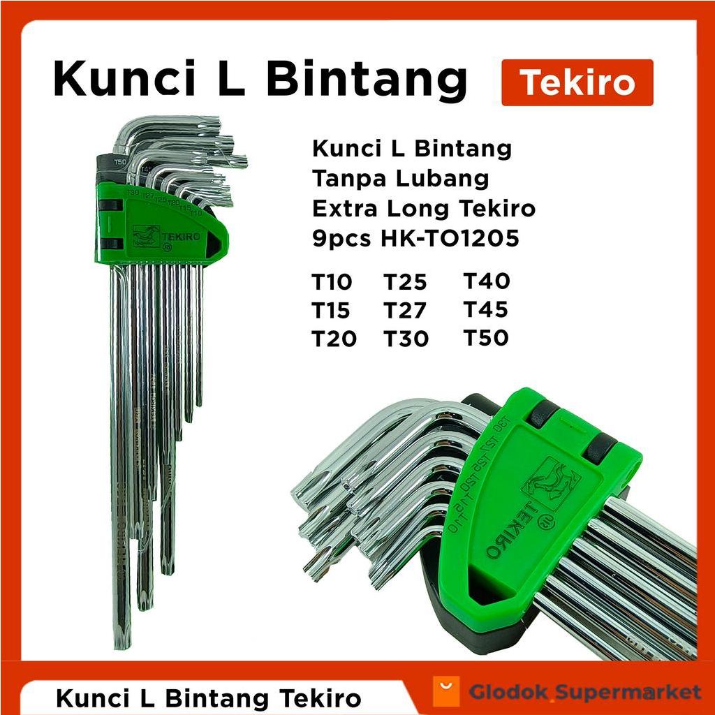 Kunci L Bintang Tanpa Lubang Extra Long Tekiro 9pcs HK-TO1205