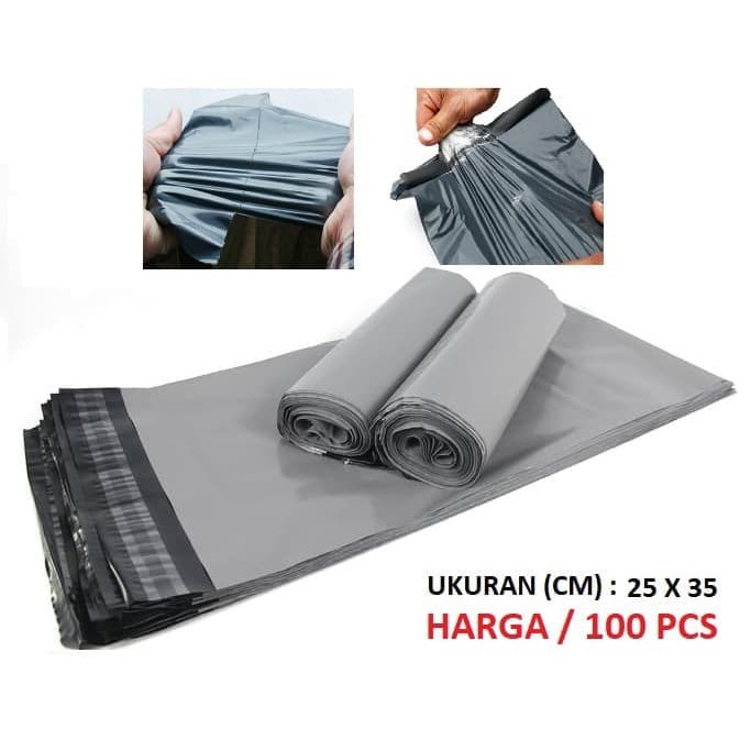 

25*35 - Silver Polymailer Polybag Amplop Tebal 60mc 1pack isi 100pc