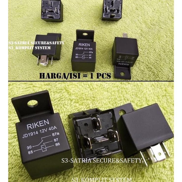 Relay 12V 40A 5 Kaki DC 12 Volt 40 Ampere 5P Pin