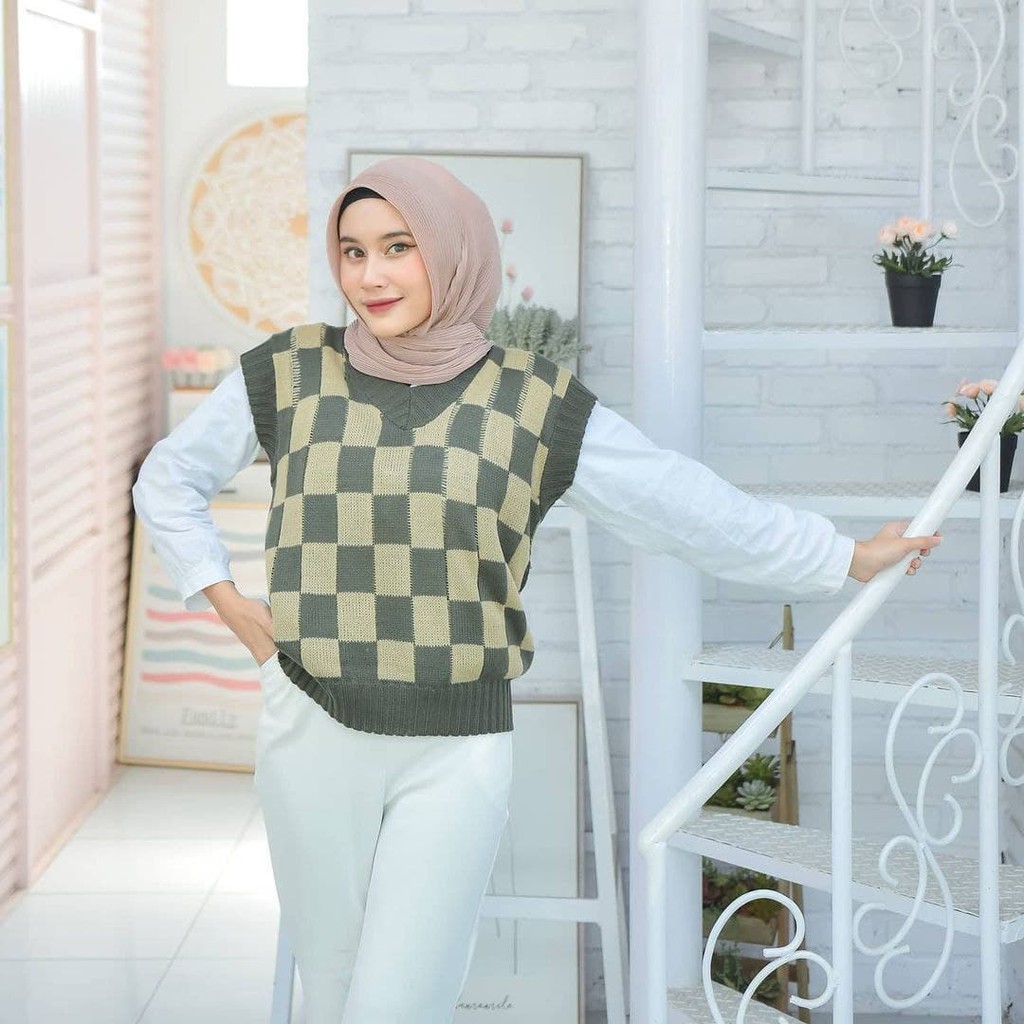 Nara Grosir - Big Catur Vest l Sweater Polos l Sweater Pria dan Wanita