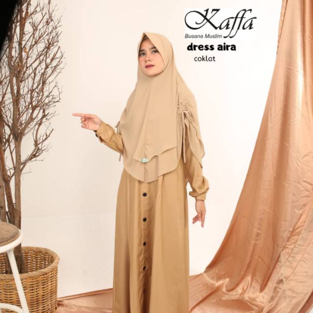 Dress aira coklat by kaffa busana