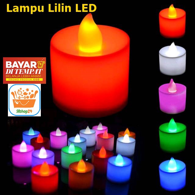 LAMPU LILIN LED ELEKTRIK Tinggi 5cm PLASTIC FLAMELESS CANDLE LIGHT - 1 PC