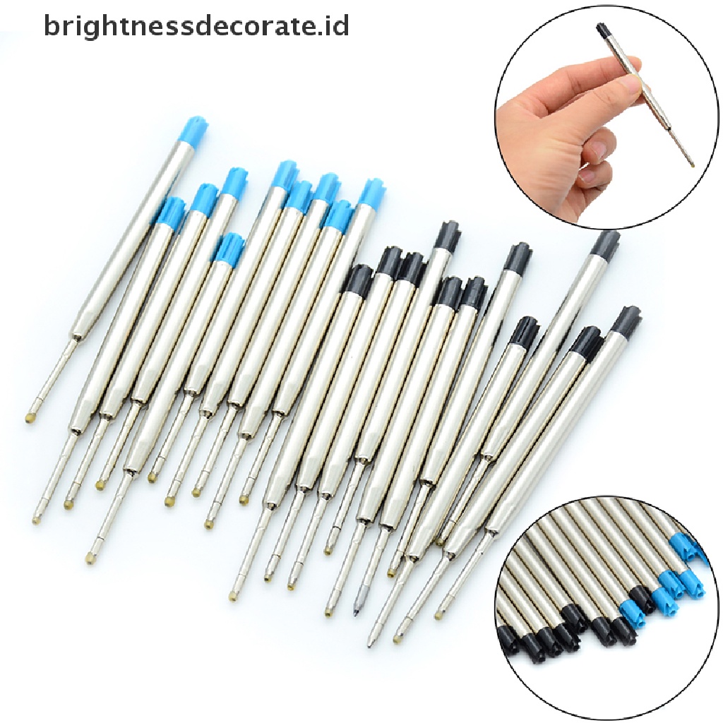 [birth] 10 Pcs blue ink parker style standard 1.0mm ballpoint pen refills nib medium [ID]