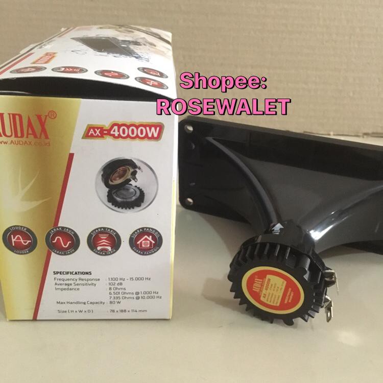 AUDAX AX 4000 W WATERPROOF ANTI AIR NEODYMIUM TWEETER WALET ASLI