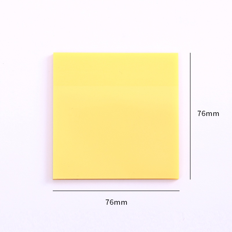 Winzige Transparent Sticky Notes transparan Memo Sticky Note Plastik Stiker Label Anti Air To Do List Untuk Kantor Sekolah-Kuning 76*76mm