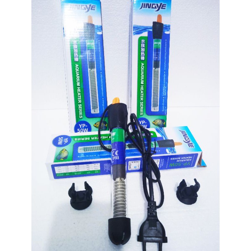 Heater Pemanas/Penghangat Aquarium merk jingye 50/100watt(murmer)