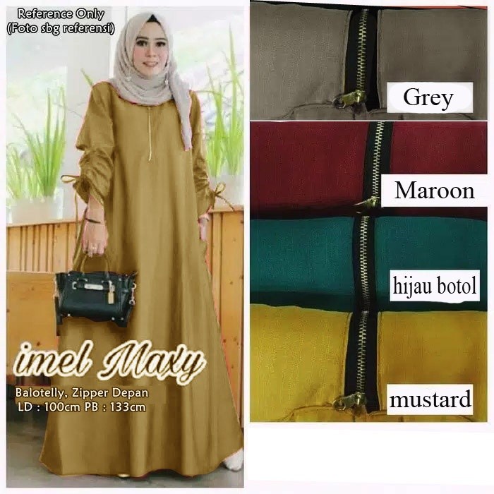 Gamis maxi dress wanita / SS- maxi imel jumbo XXL - coksu