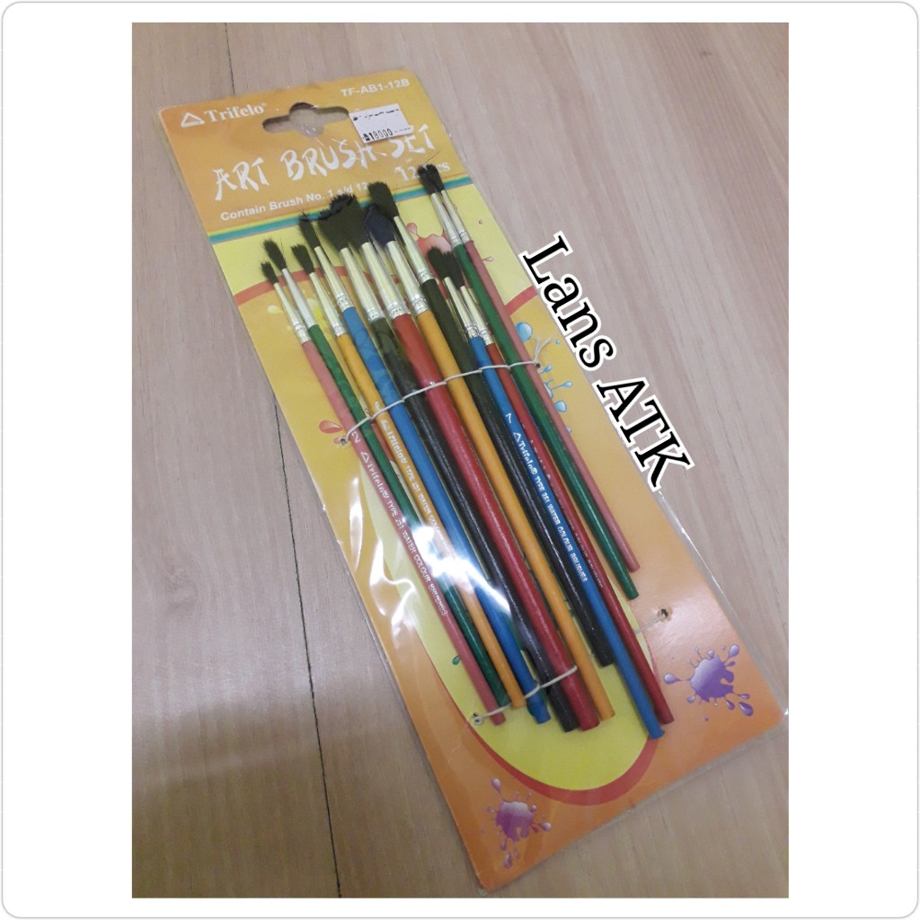 

Kuas Set Lukis Trifelo TF-AB1-12B / Art Brush Set 12pcs