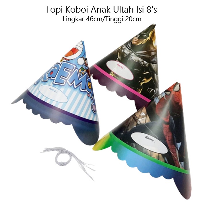 Topi Koboy Ulang Tahun Isi 8's