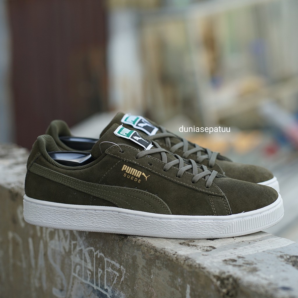 puma olive trainers