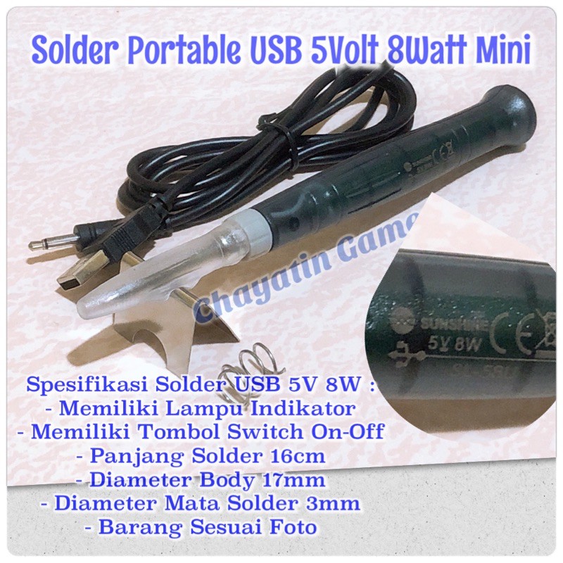 Solder Portable USB 5 Volt 8 Watt Mini -  Solder Praktis &amp; Cepat Panas