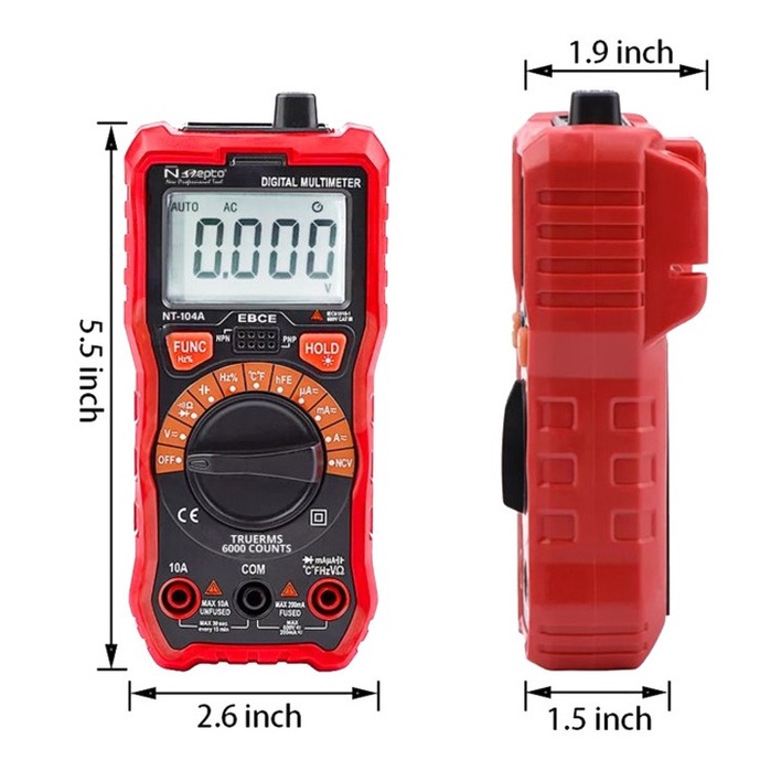 ORIGINAL NEPTO NT104A Multimeter Digital NCV MultiTester Auto True RMS