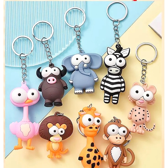 GANTUNGAN KUNCI JUNGLE ANIMAL // Ganci Karakter Binatang Unik Lucu | Gantungan tas | Bag Charm | Souvenir Murah | Keychain | COD