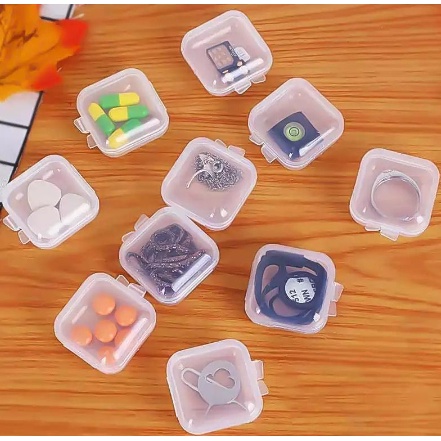 UNI0017 KOTAK MINI KECIL TEMPAT PERHIASAN ANTING MEMORY CARD EARPLUG KOTAK PLASTIK SERBAGUNA MINI BOX