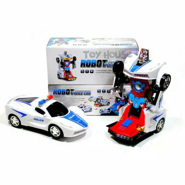 Mainan anak RC robot police car