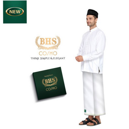 Sarung BHS ORIGINAL Excellent Classic Cosmo MURAH Warna Polos Putih Hitam Motif Kembang Tumpal Mewah Termurah COD Bayar di Tempat