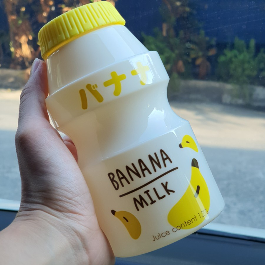 BOTOL MINUM YAKULT UNIK LUCU BOTOL MINUM ALA KOREA 480 ML-KUNING SUSU