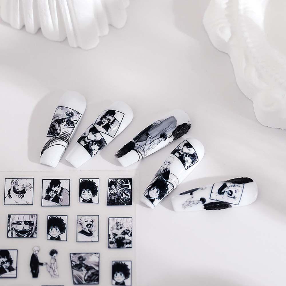 Mxbeauty Kartun Stiker Kuku Fashion Pelangi Pesawat Luar Angkasa Catatan Musik Nail Art Dekorasi