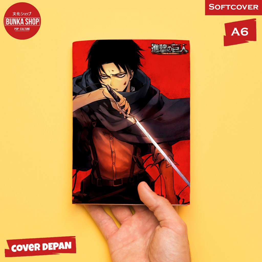 

Pocket Note Anime Shingeki no Kyojin Red Levi Softcover A6 Buku Tulis Catatan Murah