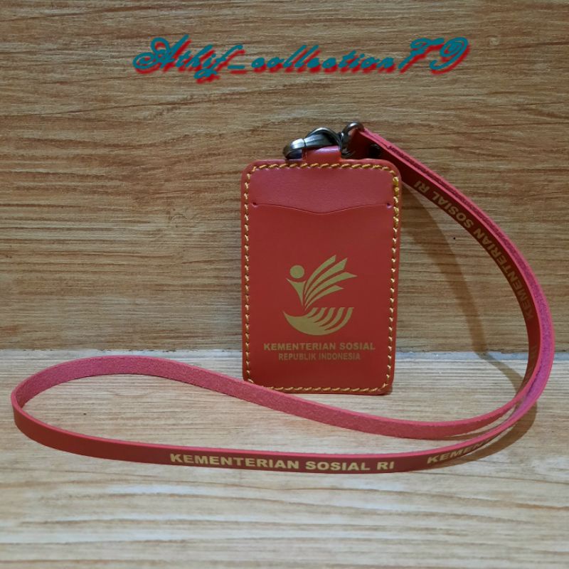 

HJK Tempat Id Card Kemensos Kulit Holder Id Card Kulit Kementerian Sosial Kalung