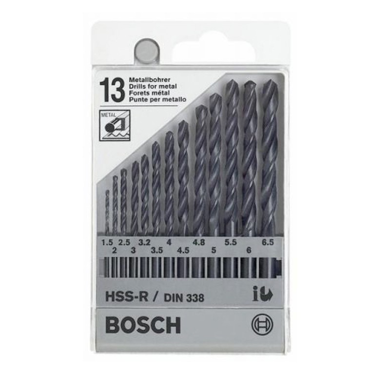 Bosch Metal Drill Set HSS-R - DIN 338 Mata Bor Besi 2608577349 - 1 box berisi 13pcs