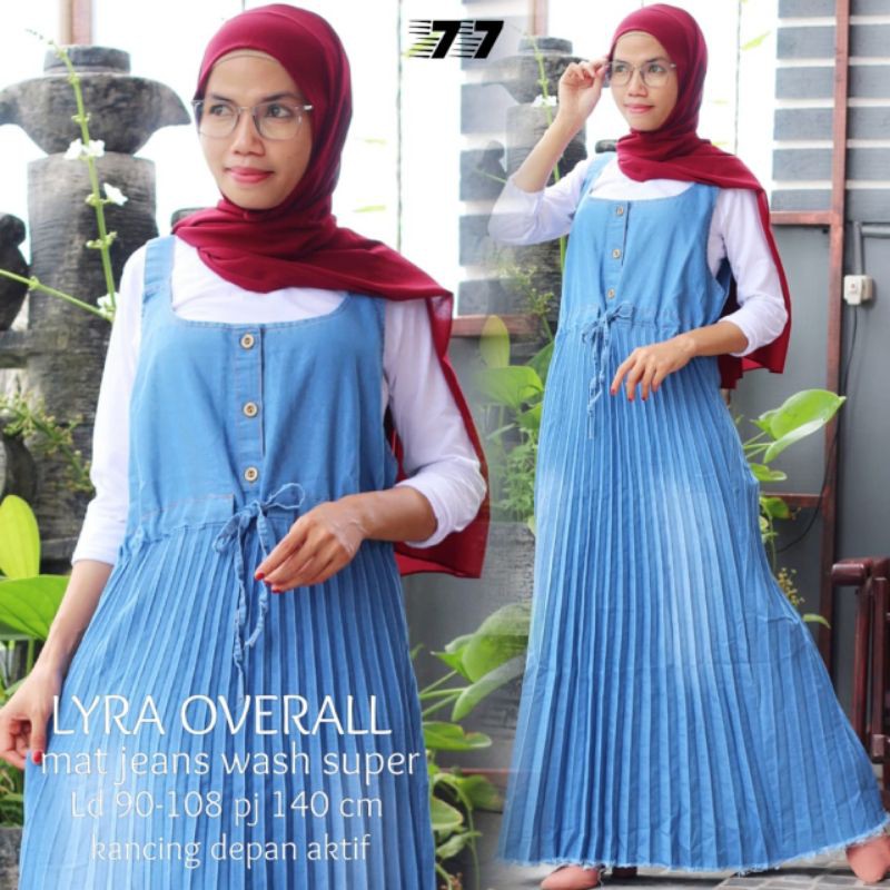 OVERALL JEANS PLISKET TANPA INER