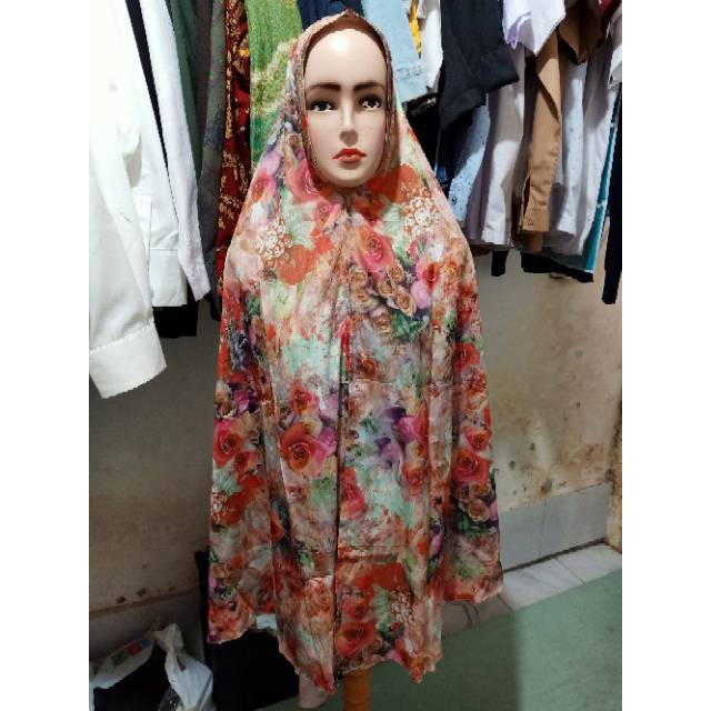 OBRAAALL NEW khimar, jilbab syari, jilbab panjang, corak bunga