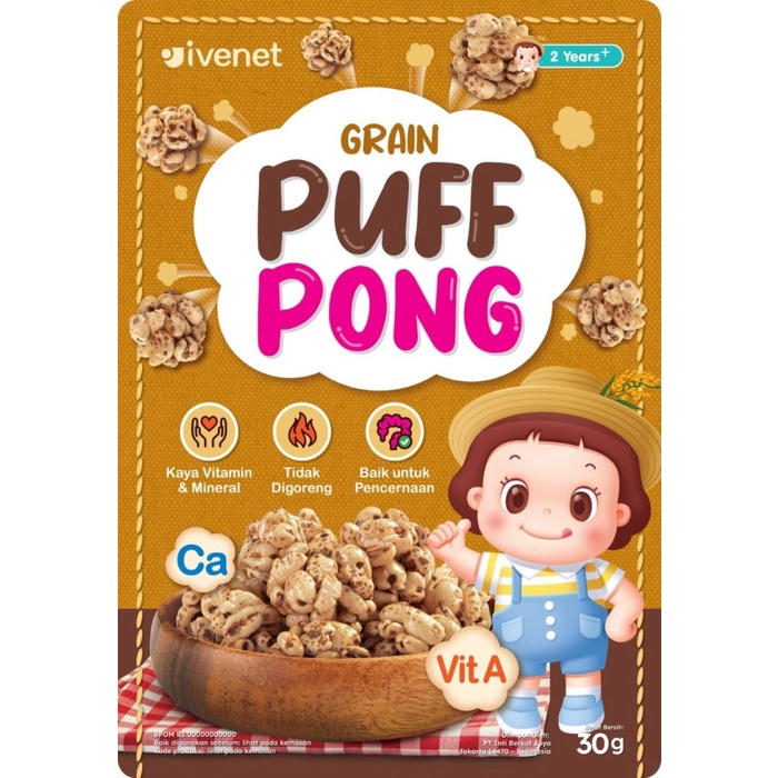 Ivenet Grain Puff Pong Snack Jajanan Cemilan Sereal Sehat Anak 30g