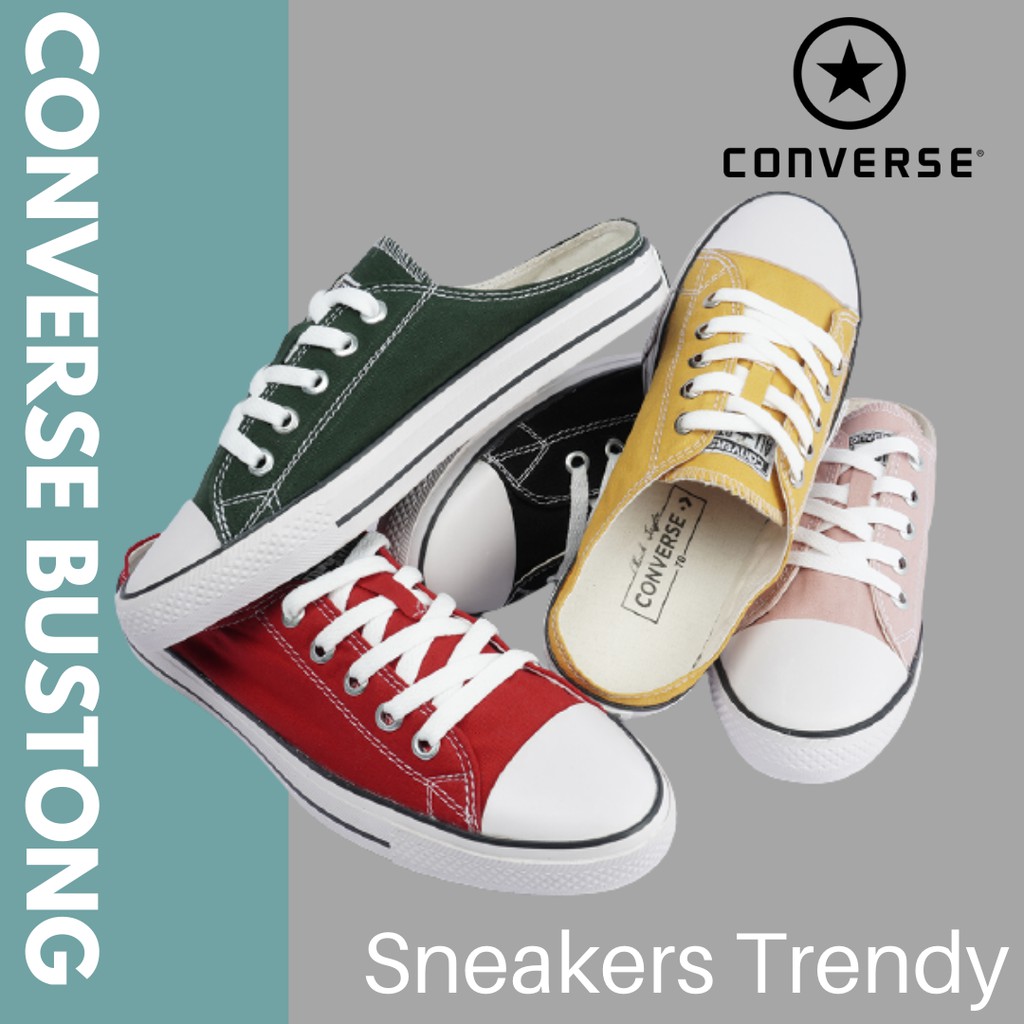 Jual Sepatu Sneakers Converse Allstar Slop Bustong Slip On Pria Wanita