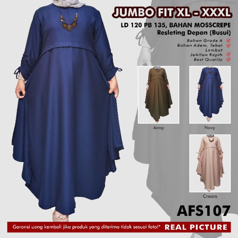 [ COD | REALPICT | ORI ] GAMIS JUMBO BAJU BIG SIZE LD 120 FIT XXXL