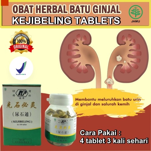 Obat batu ginjal cina herbal Kejibeling Tablet BPOM obat infeksi saluran kencing ampuh original